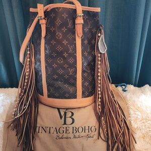 Vintage Boho LV Lg French Tote Revamped